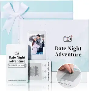 40 Date Ideas for Couples - Unique Scratch Off Date Night Games with Adventure Photo Album Book & Romantic Newlywed Wedding Anniversary Gifts Challenge Creative Intimacy