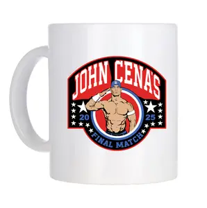 John 1Cena Final Match 11Oz Coffee Mug Black White 11oz - 15oz Ceramic, Gift for WWE FAN
