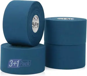 Athletic Sports Tape4 Packs) - 45ft Per Roll Very Strong Tape for Athlete & Sport Trainers & First Aid Injury Wrap, Perfect for Fingers Ankles Wrist on Bat, Hockey Stick - Dark Blue