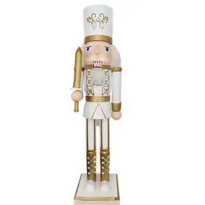 Christmas Nutcracker the Swordsman. Wizardi Classic Wooden Festive Decoration F07M14-45-N01315C