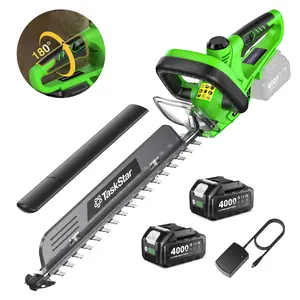 Taskstar 22" Cordless Electric Hedge Trimmer: A Lightweight Lawn Trimmer With 180° Rotating Handle, Featuring 2 * 4000mAh Batteries And Dual-action Cutting Head. Ideal For Lawns, Yards, And Gardens, Perfect Holiday Gift