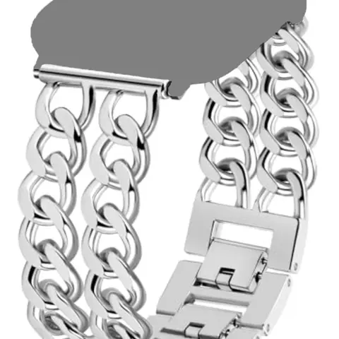 Fashion Chain Bracelet Watch Band (Band Only), Fashionable Watch Accessories, Stainless Steel Watch Band Compatible with Apple Watch Series 9/8/7/6/5/4/3/2/1/se/ultra
