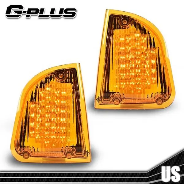 Fit For KW Kenworth K300 T300 T330 T600 1Pair LED Amber Lens Turn Signal Lights Side Lights G-PLUS Fit For KW Kenworth K300 T300 T330 T600 1Pair LED Amber Lens Turn Signal Lights Side Lights G-PLUS