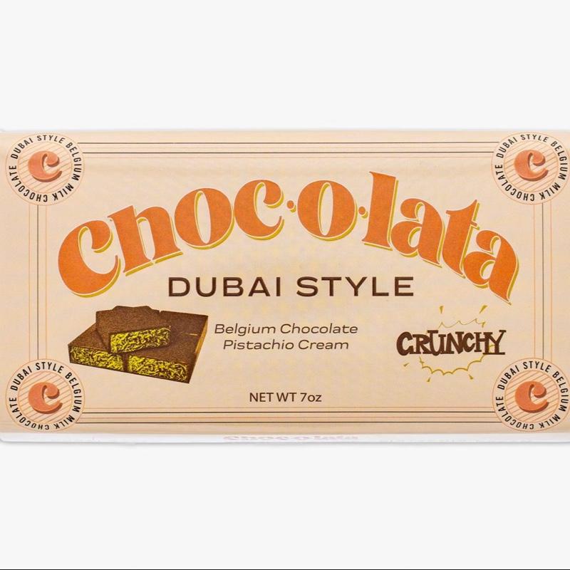 Chocolata Dubai Style Belgium Chocolate Bar with Pistachio - Dessert Snack, Net Weight 7.5 oz Bonbon