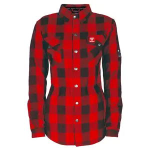 SALE Protective Flannel Shirt for Women - Red Checkered with Pads