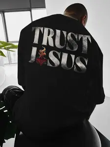 Men's Jesus Print Short Sleeve Graphic Tee, Regular Fit Casual Comfy Round Neck T-shirt for Daily Wear, Men's Top for All Seasons