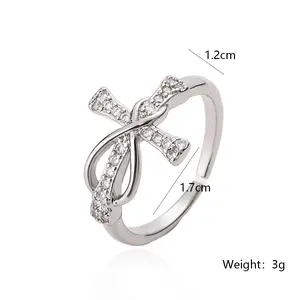 Zircon Cross Infinity Symbol Ring Couple Jewelry for Men and Women