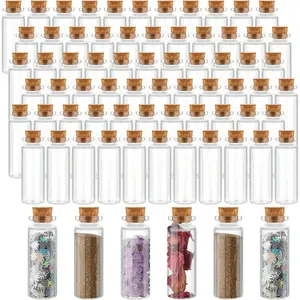 72 Pcs Small Jars with Cork Lids, Mini Potion Bulk Tiny Wishing Vial Spell Jars for DIY Art Crafts Gift Father's Day Graduation Wedding Birthday Favors (40ml/1.3oz)