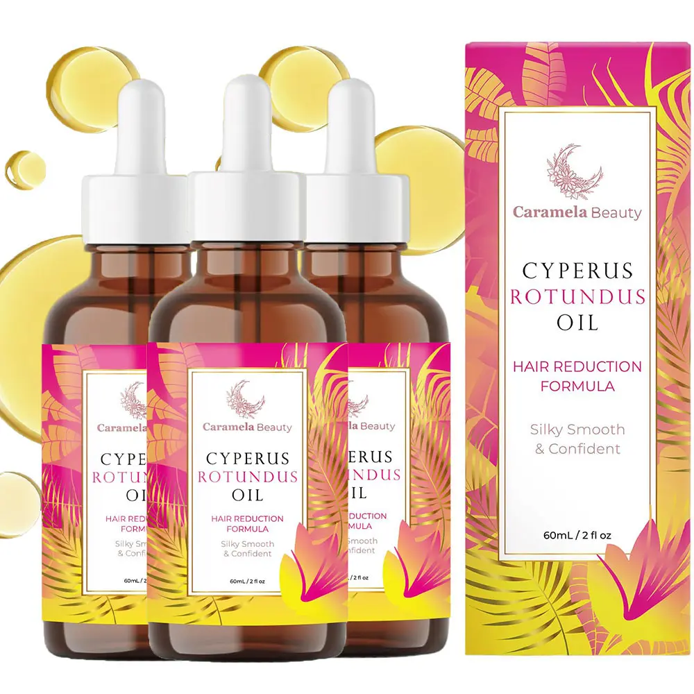 3 Pack Caramela Beauty Cyperus Rotundus Oil - 60ml Natural Cyperus Rotundus Oil For Hair Removal, Moisturizing & Soothing Cyperus Oil For Reducing Body Hair Growth, Hair Removal Oil Ideal for All Skin Types