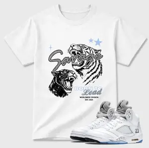 White Metallic 5 Outfit Shirt, White Metallic 5 Sneaker Match Shir, Sneakerhead Graphic Tee, Trendy Streetwear Cotton T-Shirt