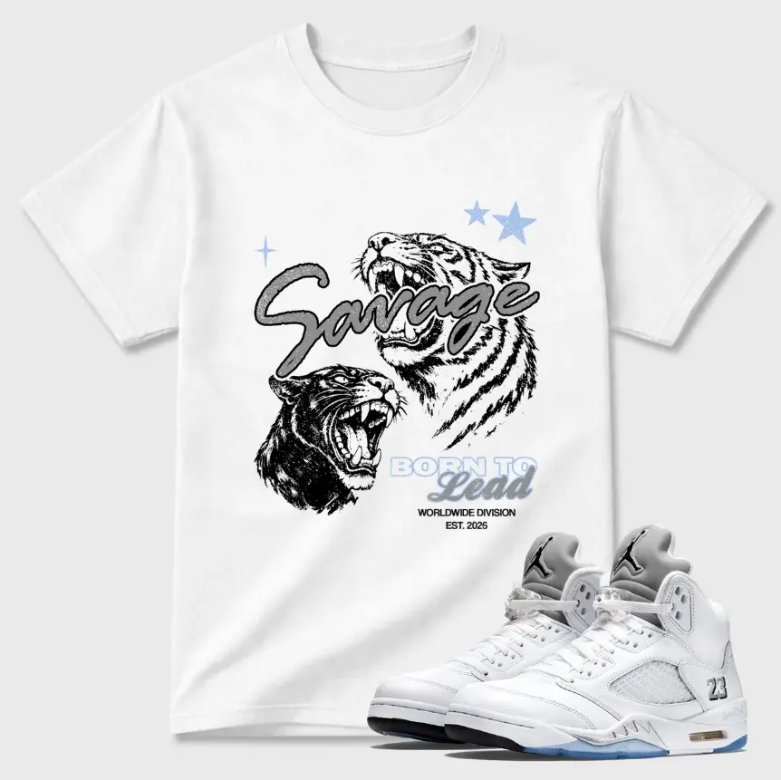 White Metallic 5 Outfit Shirt, White Metallic 5 Sneaker Match Shir, Sneakerhead Graphic Tee, Trendy Streetwear Cotton T-Shirt