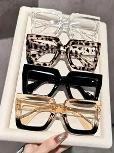 Simple Anti-blue Light Eyeglasses, Basic Square Frame Fashion Eyeglasses for Women & Men, Fashion Eyeglasses for Work, Daily Clothing Decor