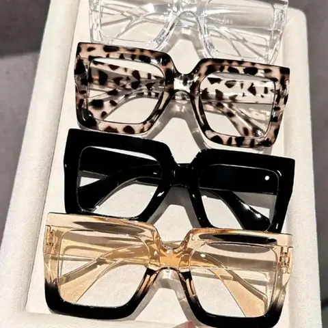 Simple Anti-blue Light Eyeglasses, Basic Square Frame Fashion Eyeglasses for Women & Men, Trendy Casual Eyeglasses, Fashion Eyeglasses for Work, Daily Clothing Decor