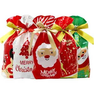 50 count Christmas Candy Bags Christmas Drawstring Candy Bags Christmas  Bags Cookie Bags for Christmas Party Favor  Wrapping Supplies