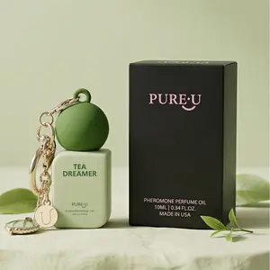 PUREU Pheromone girl Perfume for Women, Long Lasting Strong Gourmand Fragrance Oil, Portable Roll On with Clip-on Keychain, Travel Size Mini Perfume for Date Night & Daily Wear, 0.34 Fl OZ