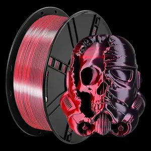 Silk Pla Filament 1.75mm, Dual Colors Black red , 1kg Spool, 3D Printer Filament, +/-0.03mm Accuracy, High-Quality Material
