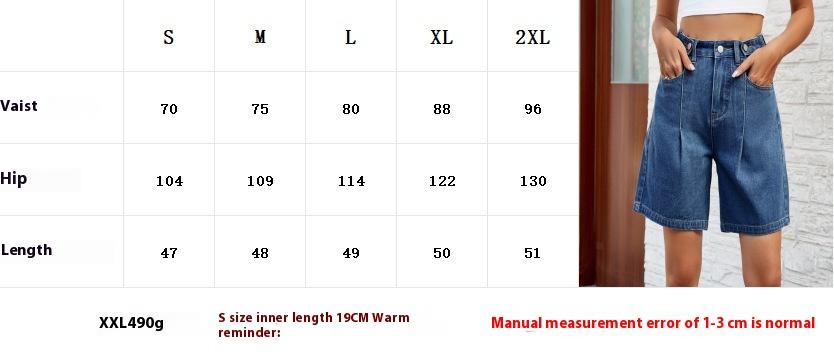 Women's High Waist Wide Leg Denim Shorts Adjustable Waist Baggy Jeans Shorts Y2K Street wear Summer Bottoms With Pockets Most Popular