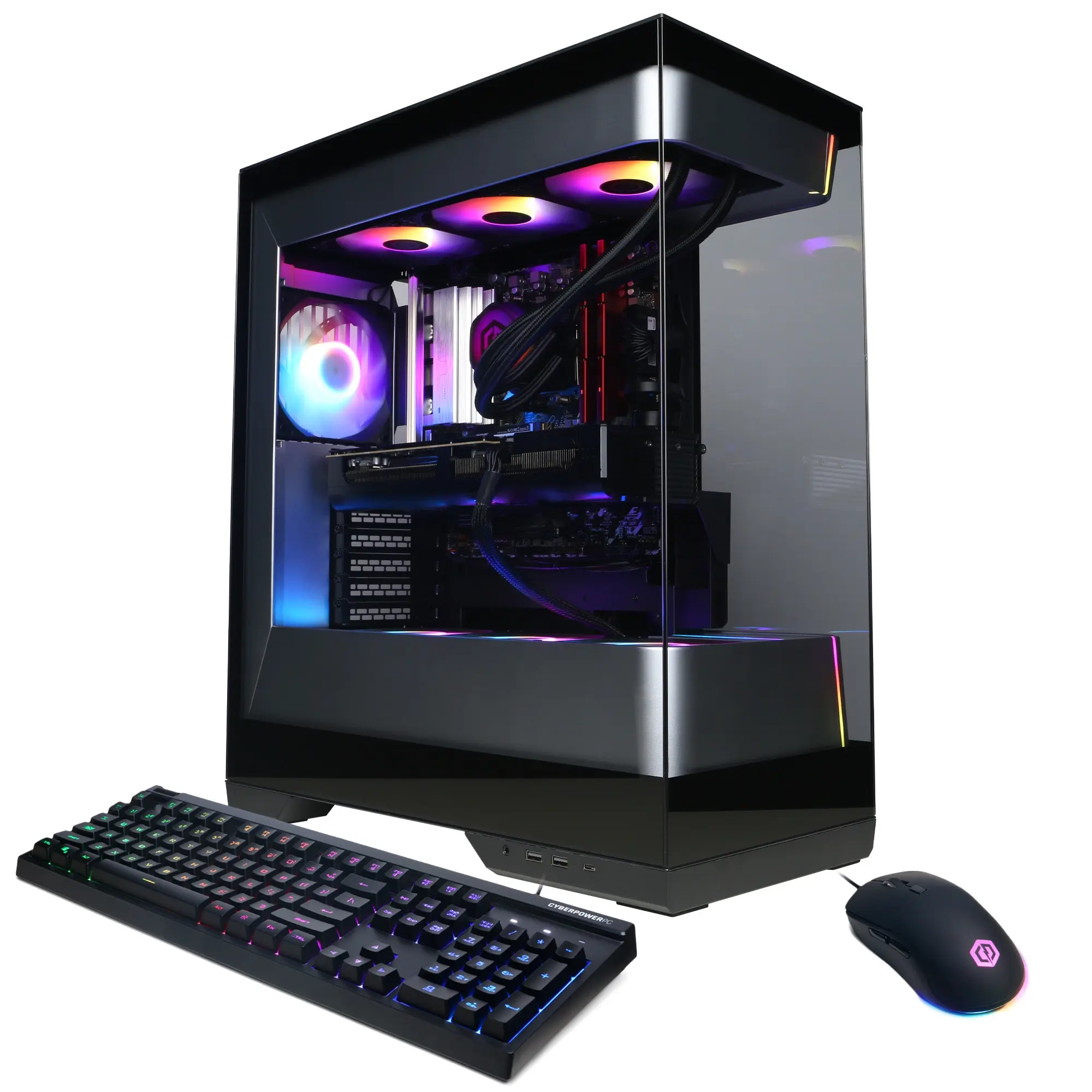 CyberPowerPC SLC11040CPGV2 Gaming Desktop PC, AMD Ryzen 7 9850X3D, 32GB DDR5, GeForce RTX 5080 16GB, 2TB PCIe 4.0 NVMe SSD, WiFi/BT, RGB Gaming Keyboard/Mouse & Windows 11 Home
