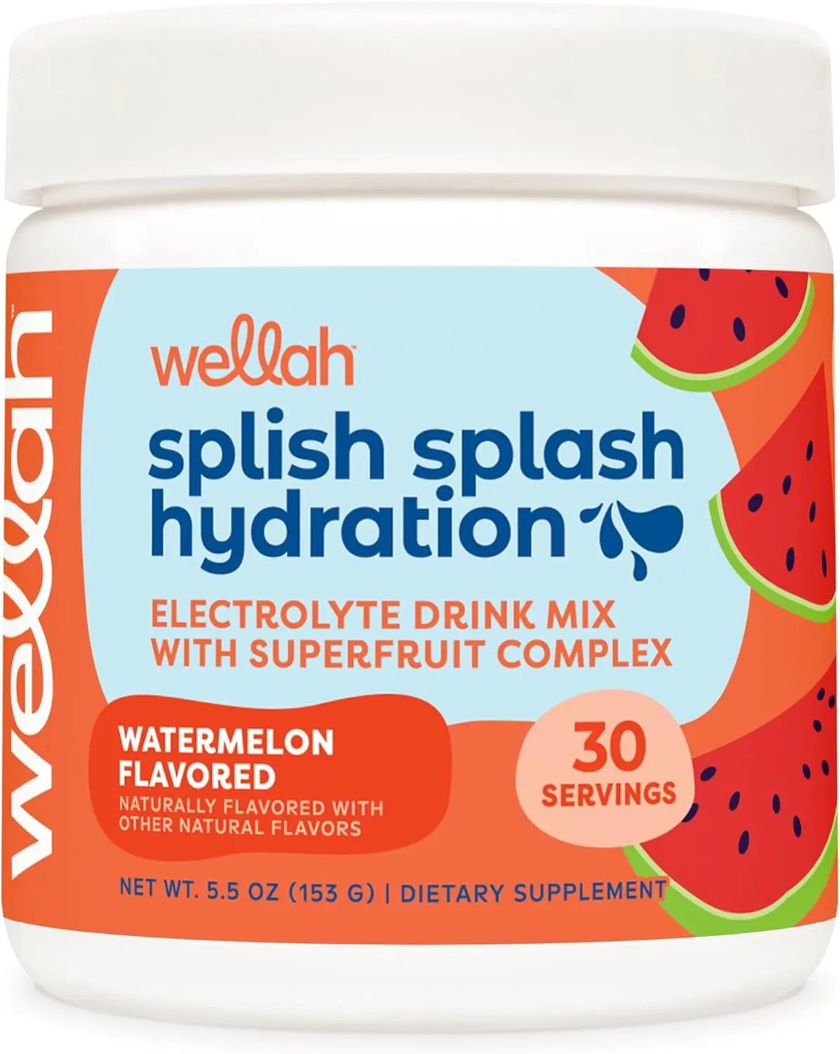Splish Splash Hydration Electrolyte Drink Mix (Watermelon Flavored, 30 Servings)