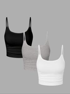 women's solid backless ruched crop cami top, casual sleeveless spaghetti strap top for daily wear, ladies clothes for all seasons, cute tops, tops, lightweight womenswear