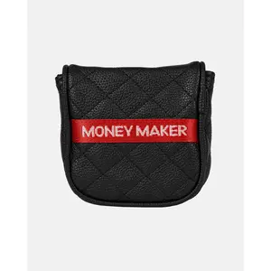 KATANA Mallet Putter Cover - Premium PU Leather with Racing Red Stripe, Magnetic Closure & Knitted Liner, Original Ghost Golf Design