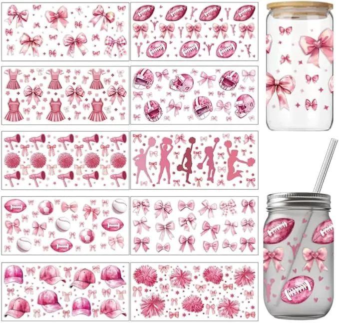 Cheer UV DTF Stickers | UV Direct to Film | UV Stickers | 16oz tumbler wraps  | 10 Pack