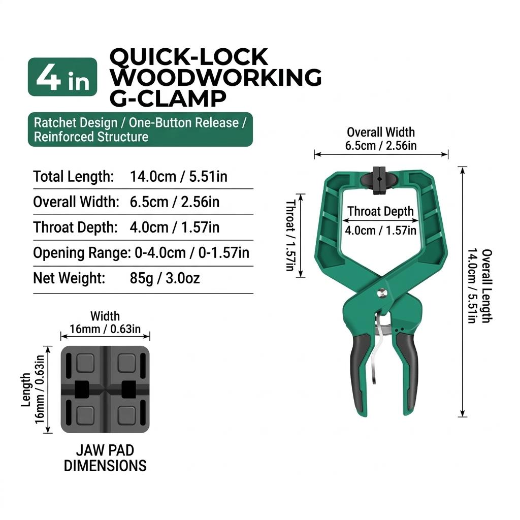 2 Pack Ratchet G-Clamps for Woodworking, Thickened Reinforced Steel Ratcheting Quick Release Bar Clamps, One-Handed Effortless G-Style Tool Set for Professional Carpentry, Metalwork, Stone and DIY Projects 2 Pack Ratchet G-Clamps for Woodworking, Thickened Reinforced Steel Ratcheting Quick Release Bar Clamps, One-Handed Effortless G-Style Tool Set for Professional Carpentry, Metalwork, Stone and DIY Projects