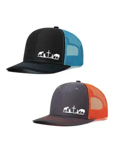 2pcs/1pc Unisex Baseball Cap Cross Printing Hat Mesh Hats for Mens Women Richardson Slightly Curved Brim Baseball Cap Adjustable Trucker Hats Dad Hats Outdoor Mesh Breathable Sun Hat