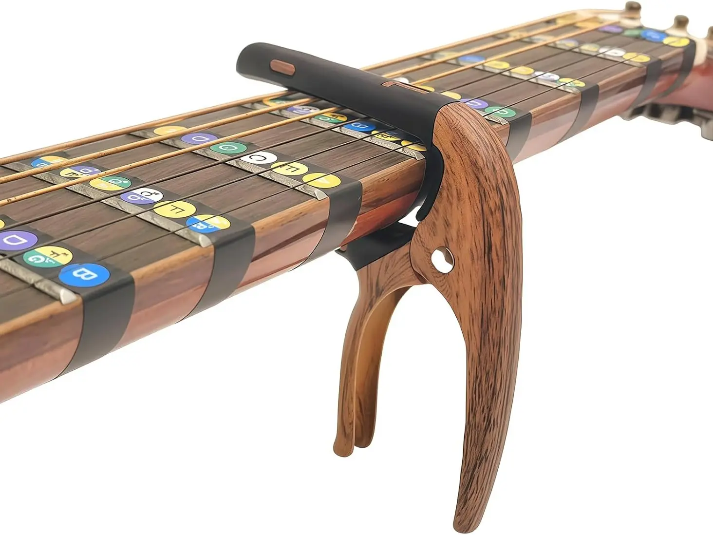 Nalu Guitar Capo for Acoustic Guitars, Electric Guitars, Ukuleles (Wood Grain 1 Pack)