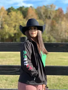 ARIAT Women's Black TEAM MEXICO Jacket - 1428, Long Sleeve, Fitted, All Seasons, Casual Outerwear with Embroidered Logo