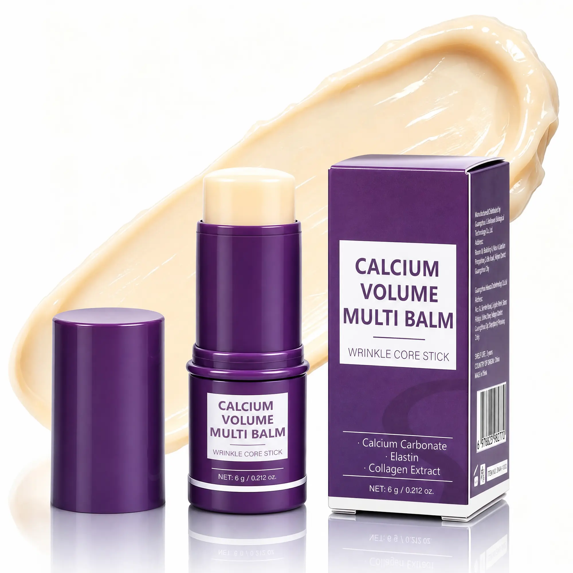 Calcium Collagen Volume Multi Balm Stick - PDRN Anti Aging Face Moisturizer with Vitamin C & Shea Butter, Firming Hydrating Skincare for Wrinkles, Fine Lines, Eyes & Neck, Non-greasy K-Beauty Collagen Stick