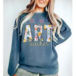 Art Teacher Sweatshirt | Floral Art Educator Sweater | Artist Teaching Gift | Creative Instructor Pullover | Art Lover | Art Teacher Sweater Breathable Comfort
