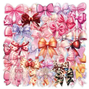 60 Pcs Clear PET Bowknot Stickers for Scrapbooking Journaling Junk Journal Scrapbook Supplies - Waterproof Transparent for Resin Crafts Decorative