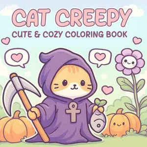 Cat Creepy: Cute & Cozy Coloring Book: Adorably Spooky Cat Adventures with Grim Reaper Kittens, Halloween Sweets & Wholesome Haunts | Fun Coloring for Teens, Adults, Kids & Cozy Horror Fans Paperback
