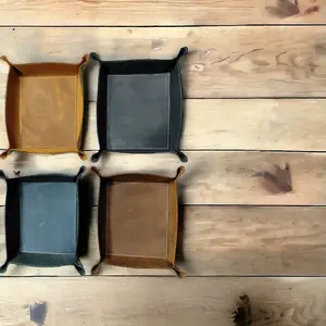 Leather Personalized Tray Organizer - Versatile Storage Solution in Multiple Colors -gift for he