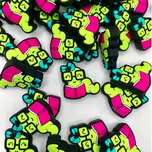 Please Feed The Bookworm Silicone Focal Beads | Reading Bead | Cute Beads for Lanyard, Pens, Etc.
