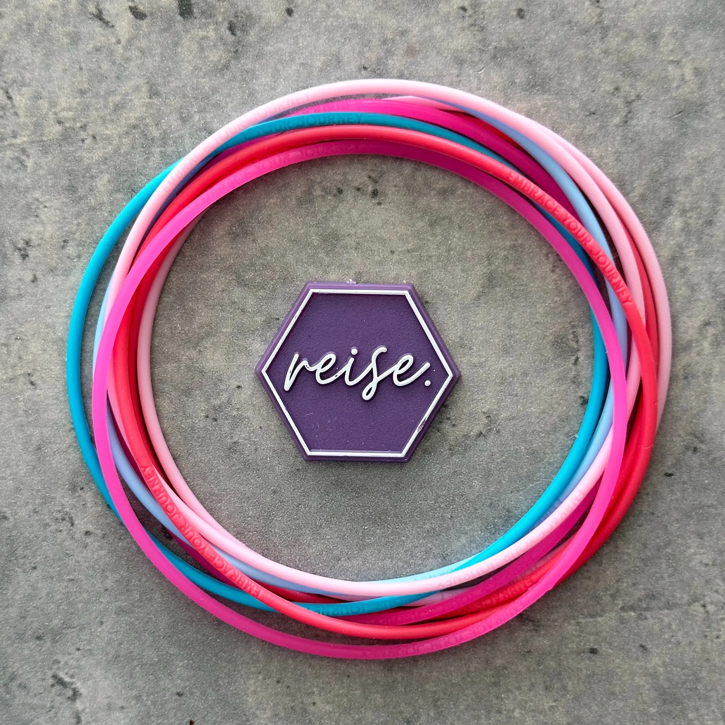 “Flamingo Floaty” / Moments Collection Stacks / Silicone Stacking Bracelets / Multi-Colored