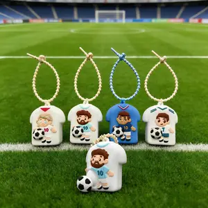 4 PCS Soccer Squishy Keychains, Squeeze Soft Silicone Soccer Ball Keychain With Pop-Out Ball, Soccer Party Favors, Backpack Charms, Bag Charms For Handbags And Football Fans