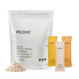 Promix Nutrition Debloat Probiotic and Prebiotic Powder - African Baobab + Vitamin C for Gut Health, Bloating, Cramp Relief, and Detox for Women and Men - 12 Count