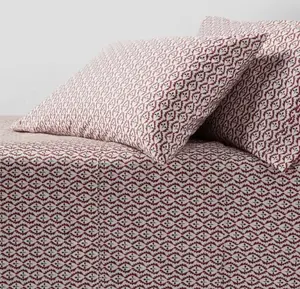 Threshold 400 Thread Count Holiday Performance Sheet Set – Woodblock Leaf, Full Size