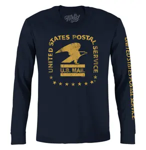 United States Postal Service Eagle Logo Long Sleeve T-Shirt - Navy Blue