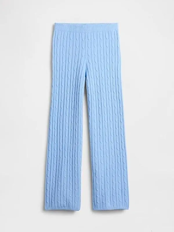 CashSoft Cable-Knit Sweater Pants