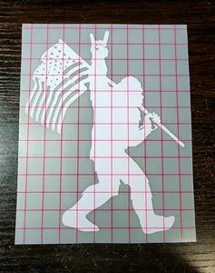 Bigfoot Sasquatch Skunk Ape American Flag America Vinyl Car Decal Sticker - Easy Application, Long Lasting, Water & U.V. Resistant, Made in the U.S.A.