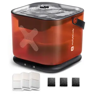 Molly&Cody Cordless Cat Water Fountain, 3L/101oz Pet Fountain Rechargeable Battery with Motion Sensor Separate Tank & Power Base Ultra Quiet Stainless Steel Tray for Cats & Dogs(3 Filters Included)