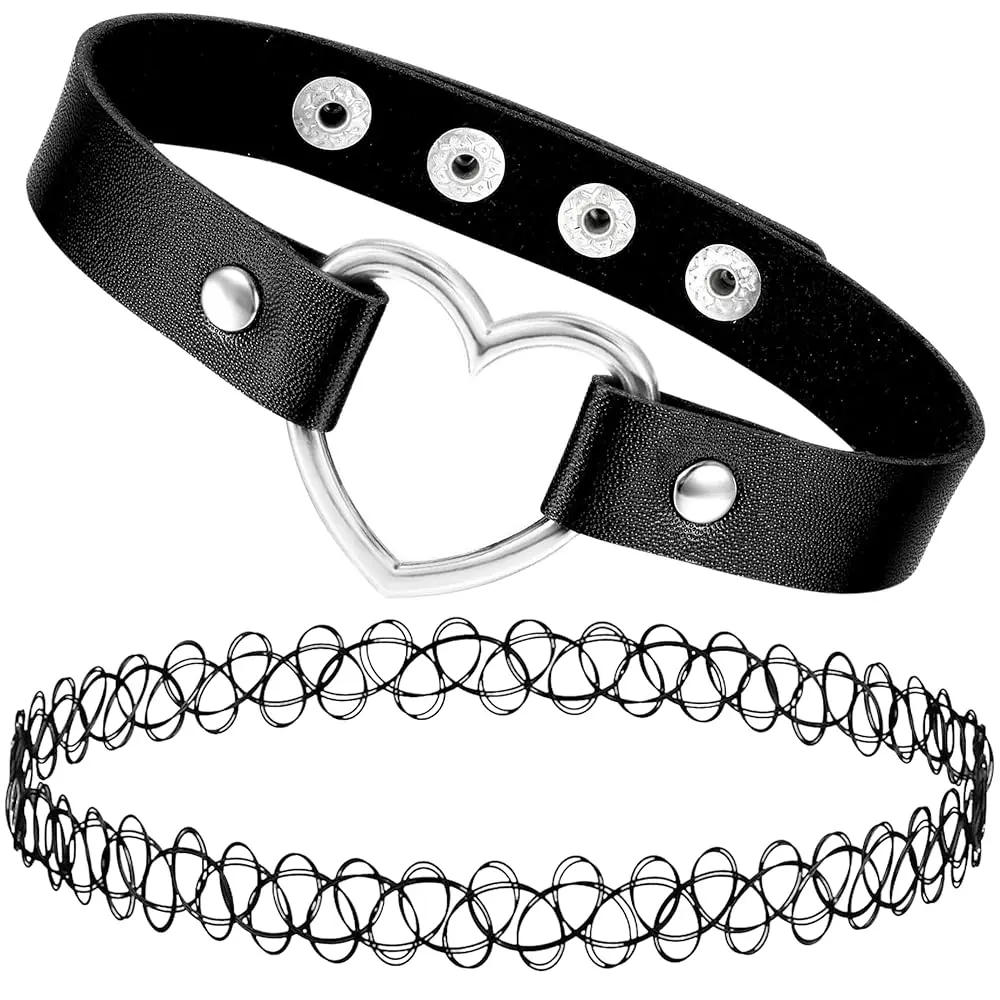 BodyJ4You Vintage Velvet Tattoo Choker Necklace for Women - Gothic Jewelry with Skinny Rope