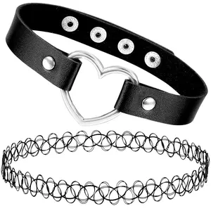 BodyJ4You Vintage Velvet Tattoo Choker Necklace for Women - Gothic Jewelry with Skinny Rope