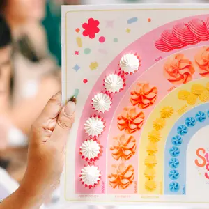 Rainbow Piping Practice Sheet for Beginners with Free Video Tutorial Reusable Cake Decorating Gift Idea