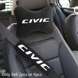Car Seat Headrest Rest Neck Pillow Cushion Seat Belt Shoulder Pad For Honda Civic Accord Fit City CRV Odyssey Jazz Mugen Auto Interior Accessories Automotive