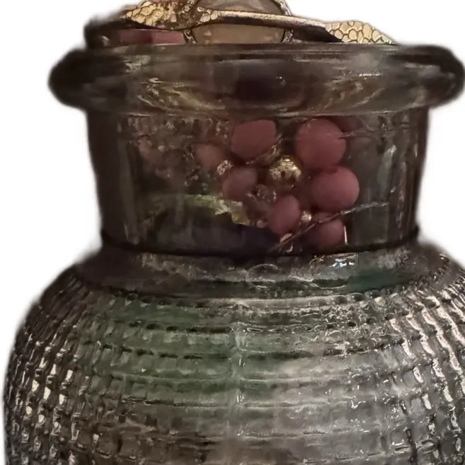 Jewelry jar 561 in a beautiful charcoal Smokey gray vase