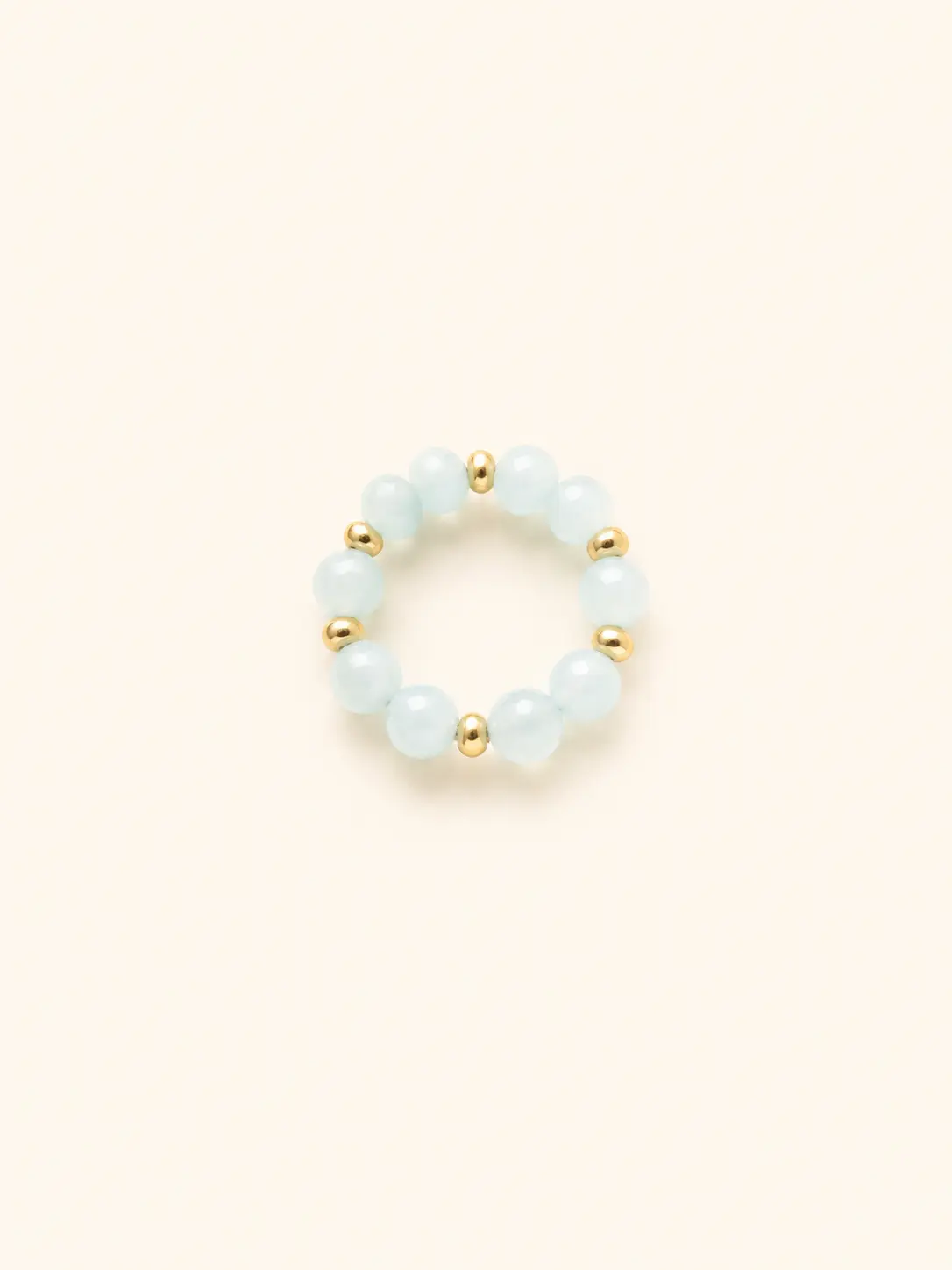 Light Blue Beaded Stretch Ring